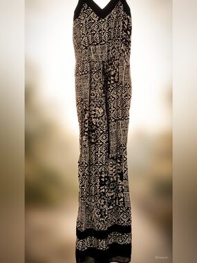 Rhapsody Black & White Printed Maxi Jumpsuit